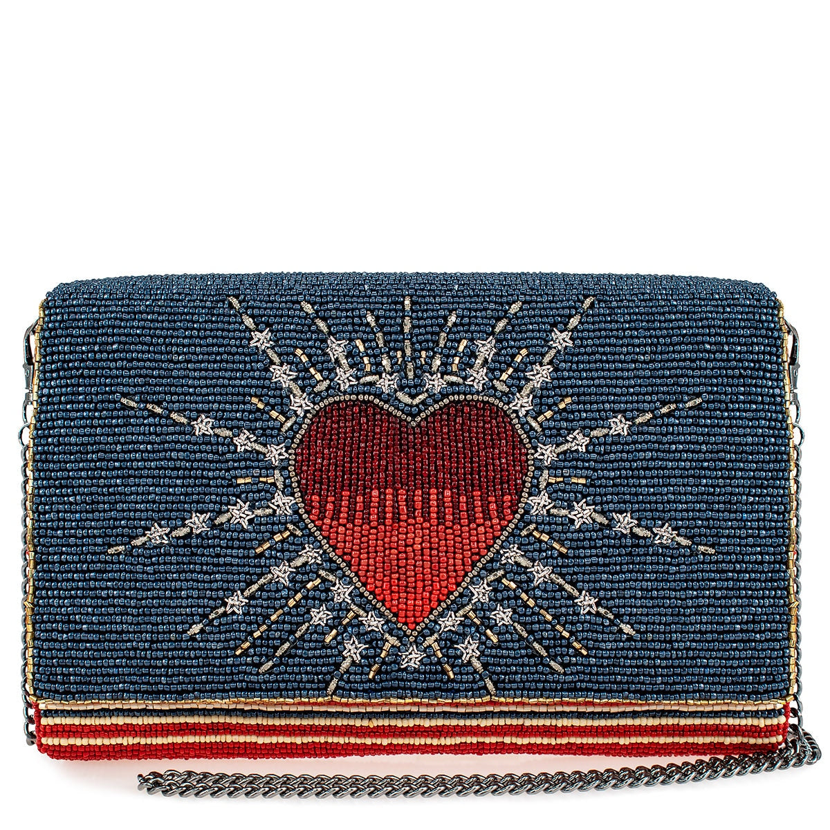 Spectacular Beaded Heartburst Crossbody Clutch