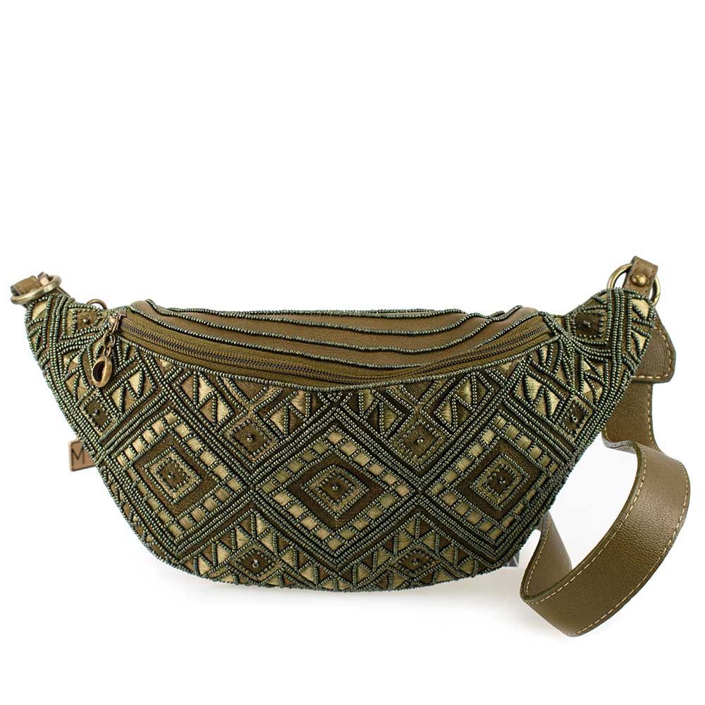 Olive Green Pattern Waist Bag 'One of a Kind'