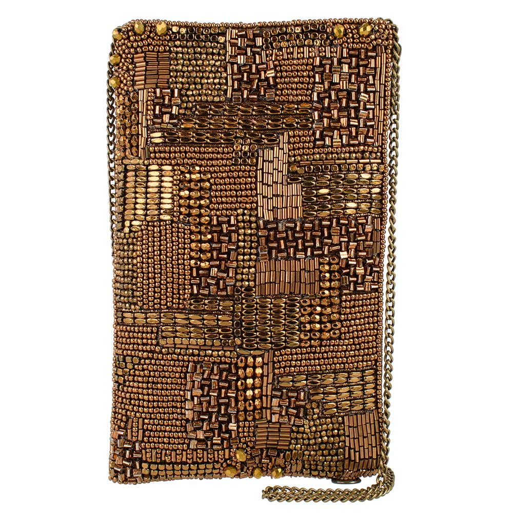 Golden Crossbody Phone Bag ’One of a Kind’ beaded - One Kind 1