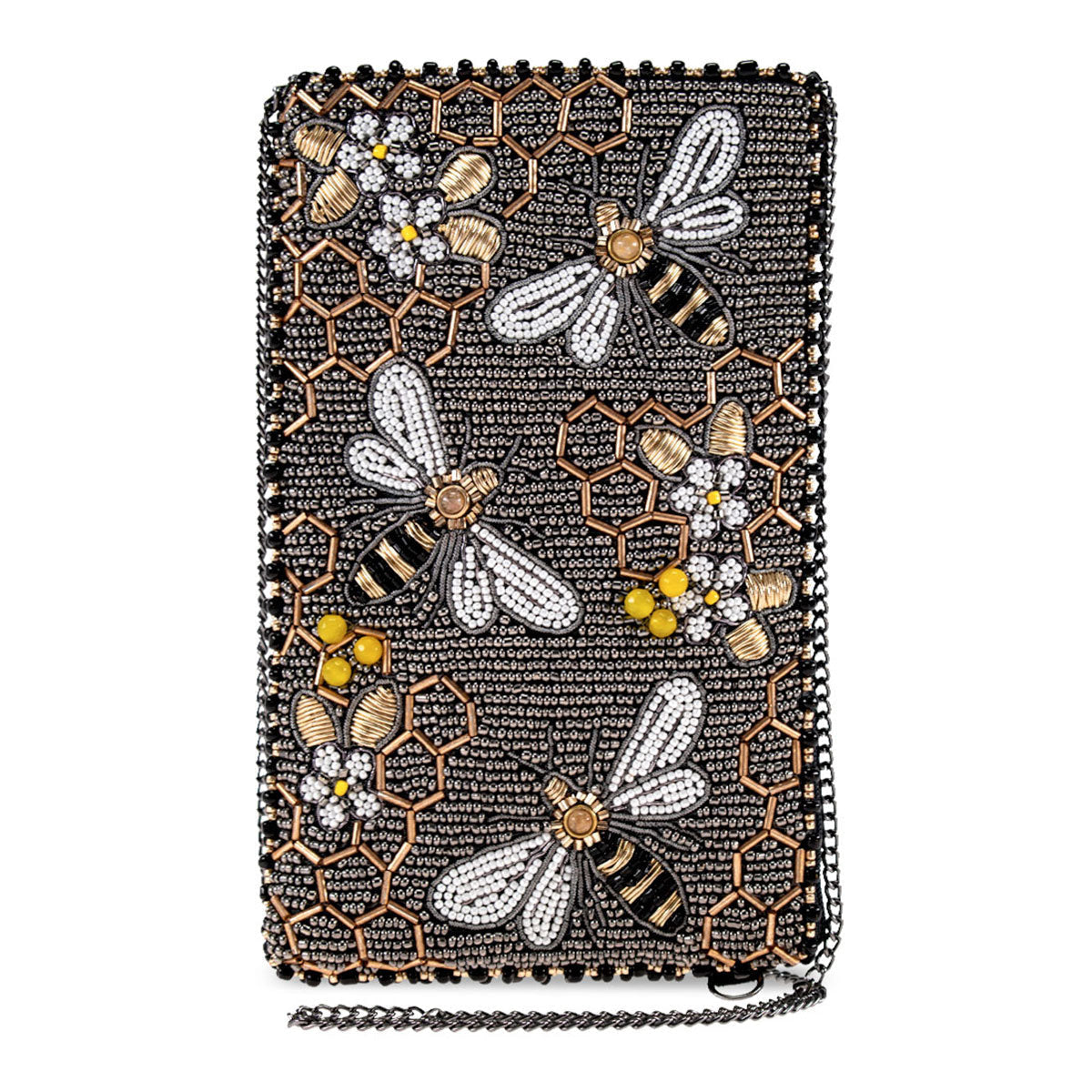 Bee Awesome Beaded Crossbody Phone Bag