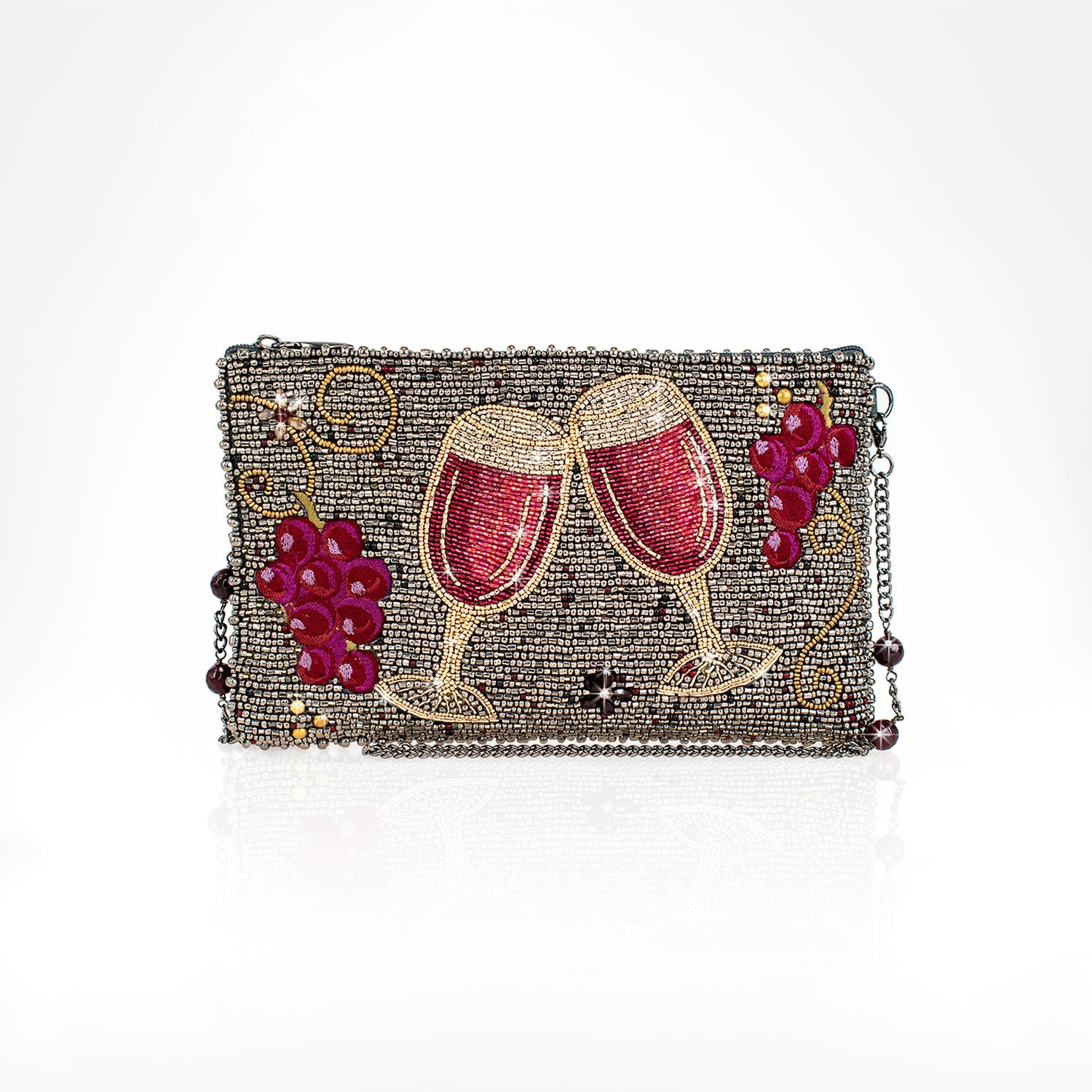 Wine Tasting Beaded Crossbody Phone Bag