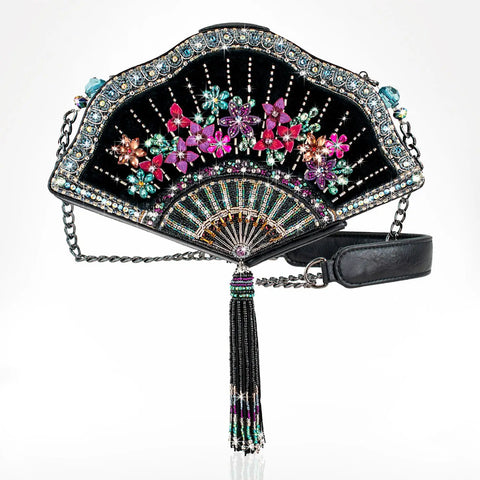 Coquette Beaded Floral Fan Handbag