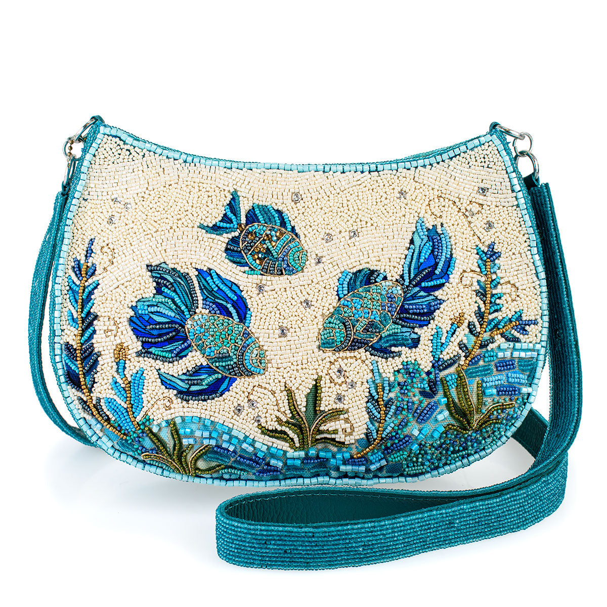 Fish Harmony Crossbody Handbag beaded - 1