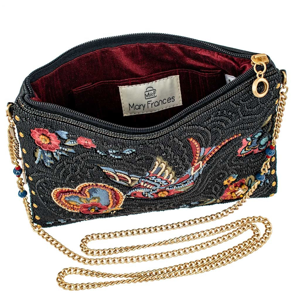 Fly Free Beaded Embroidered Mini Crossbody Bird Handbag – Mary Frances  Accessories