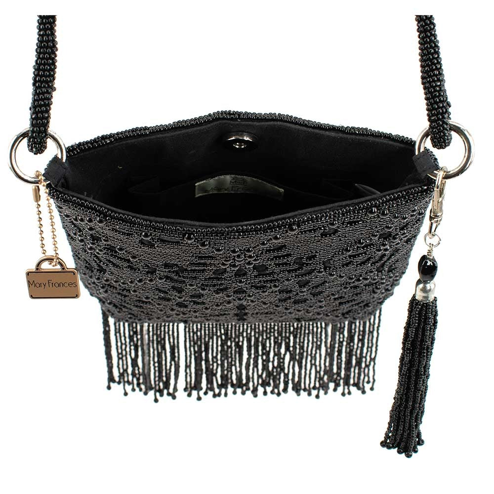 fringe benefit black crossbody mary frances accessories handbag 808
