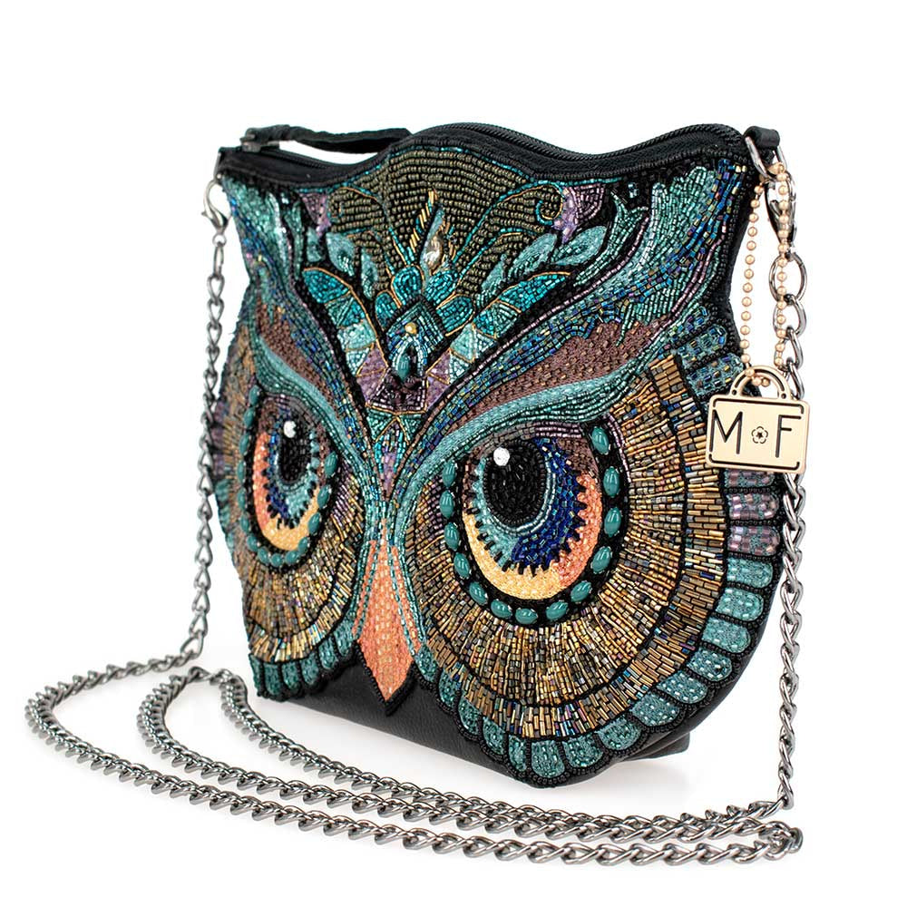 Head Turner beaded owl handbag side view 2