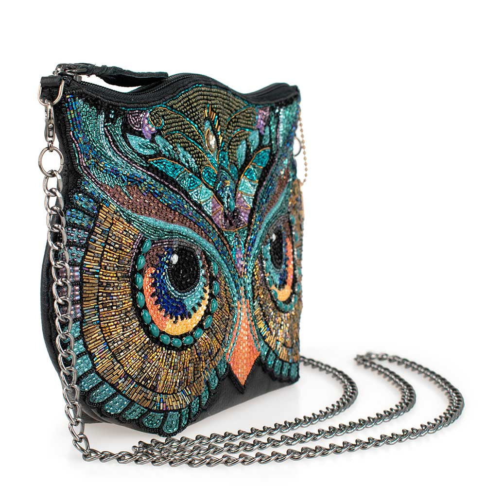 Head Turner beaded owl handbag side view 1