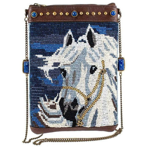 horse play mini beaded crossbody bag