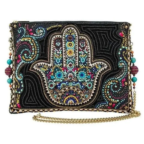 in good hands hamsa beaded party handbag