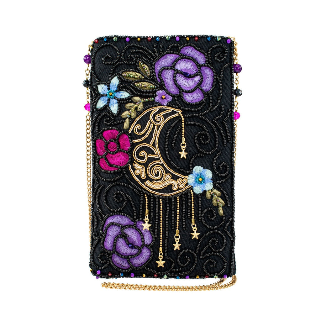 Moon Dance Beaded Floral Crossbody Phone Bag