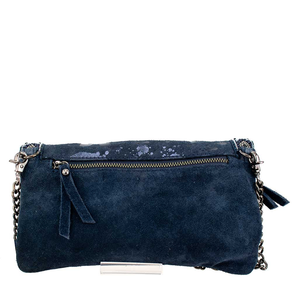 Navy Fold Over Leather Crossbody ’One of a Kind’ - One Kind