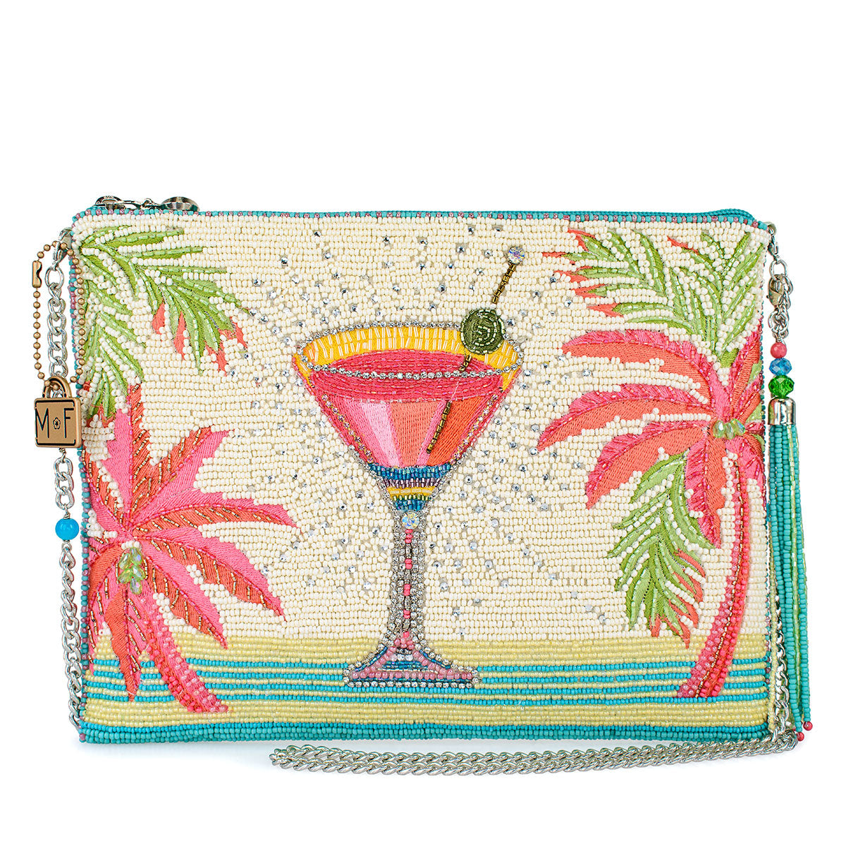 Palm Paradise Crossbody Handbag beaded - 1