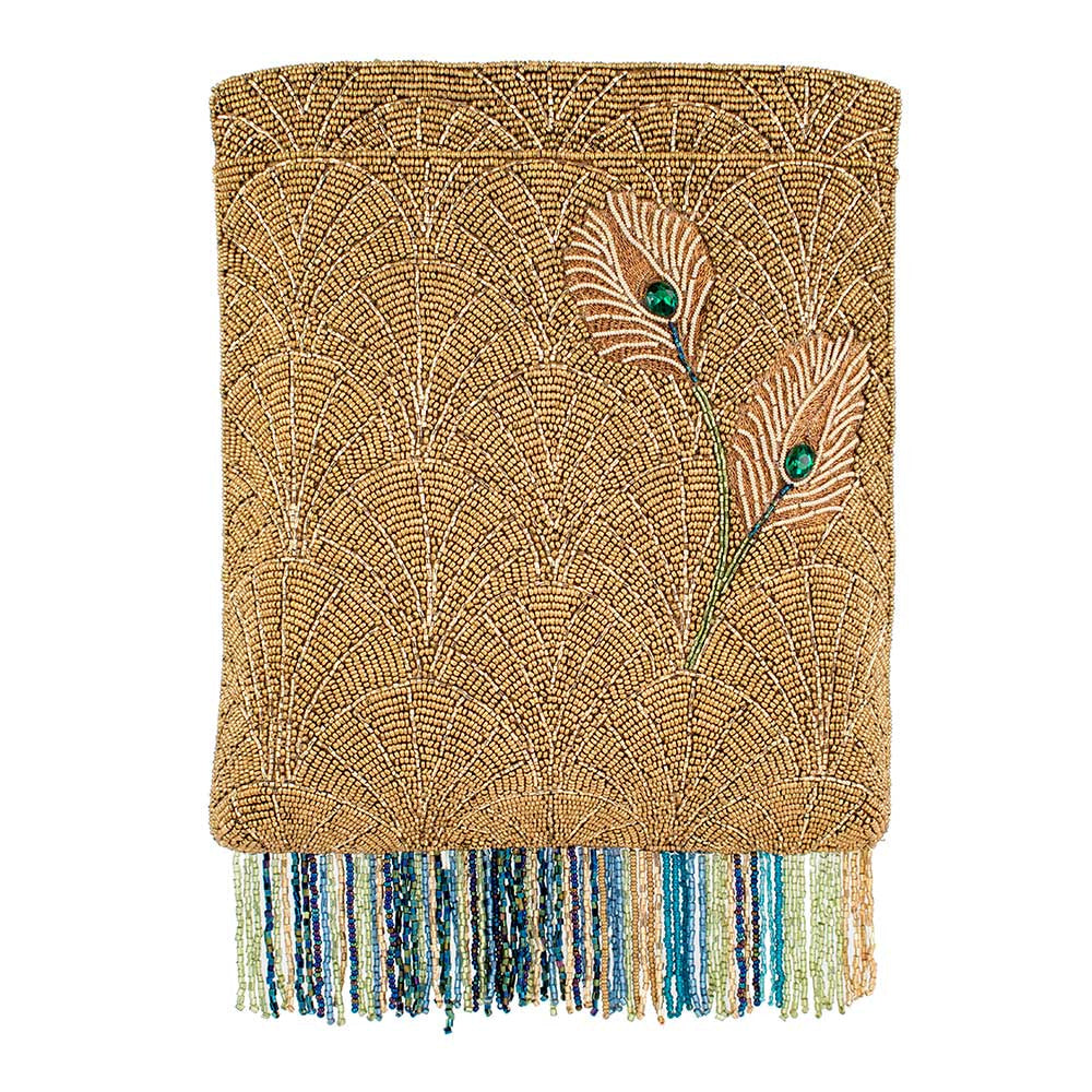 Peacock Feathers Crossbody Handbag beaded - 3