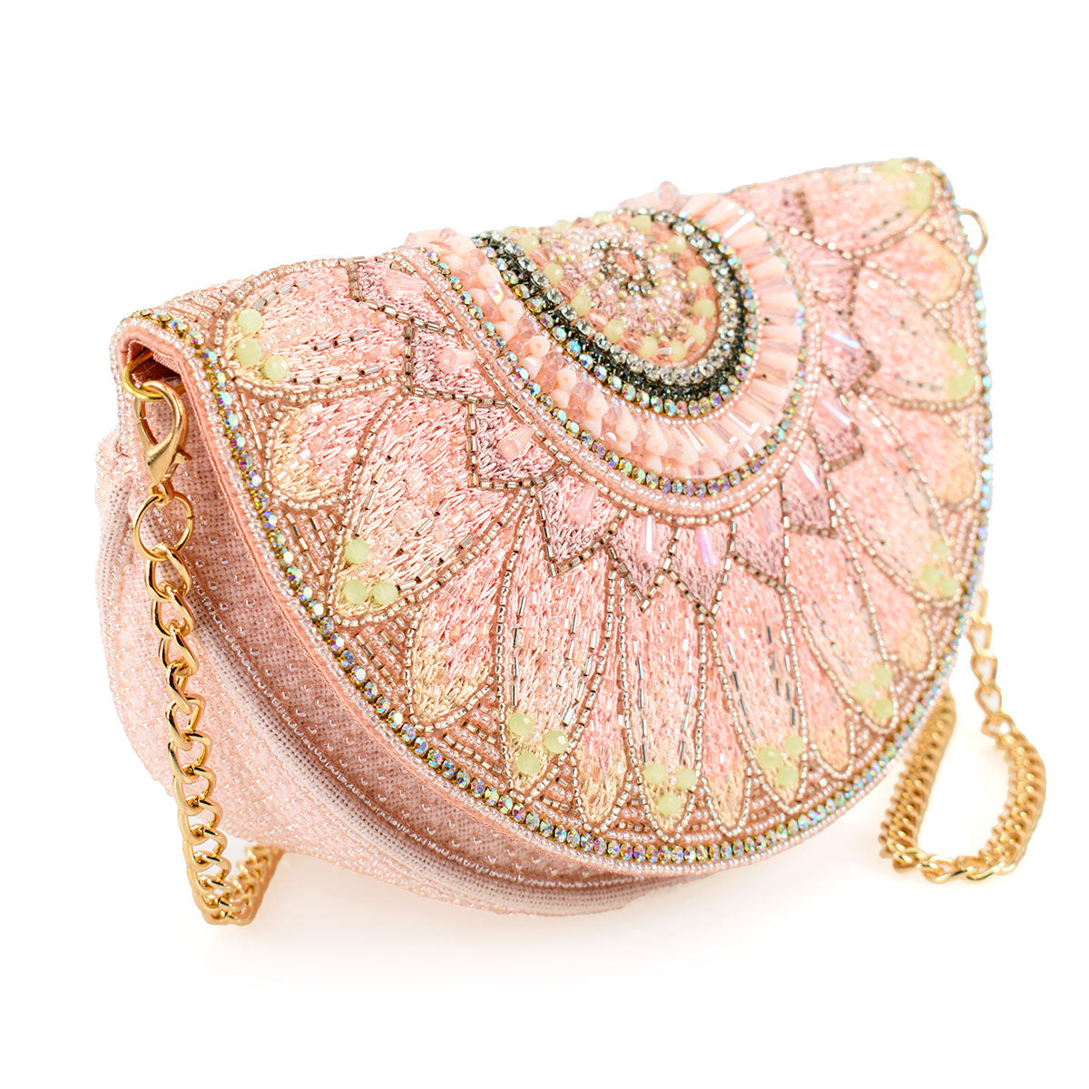 Pink Petals Crossbody Handbag beaded - 3