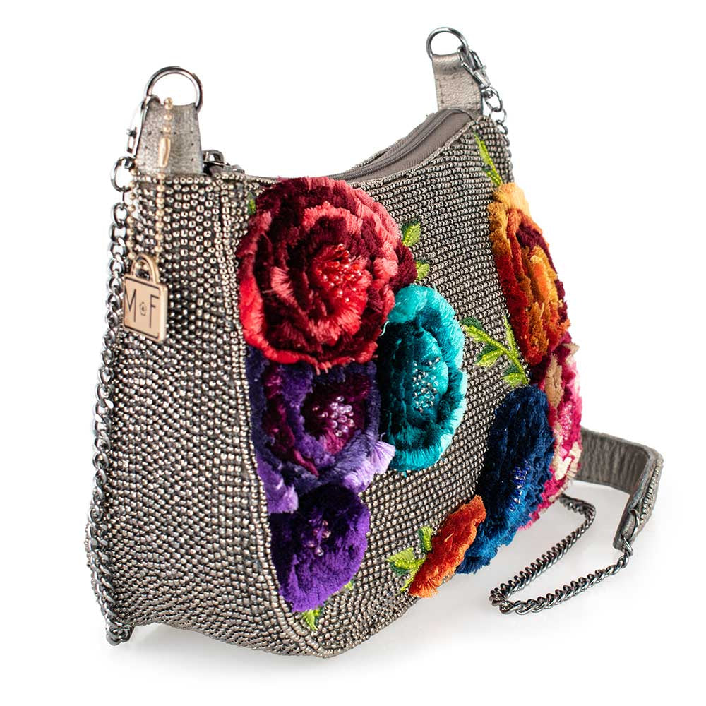 Plush Petals Crossbody Handbag beaded - 4