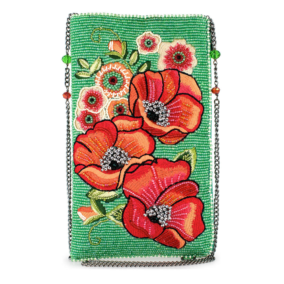 Poppy Field Crossbody Phone Bag beaded - 1