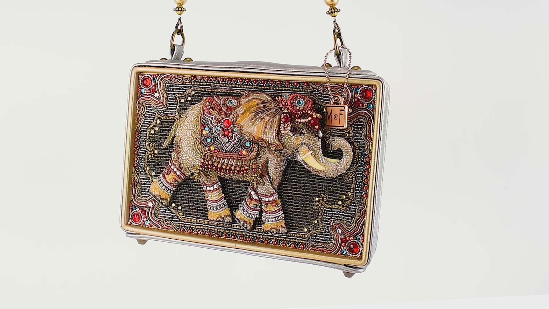 Vintage 2024 Mary Frances beaded evening purse with embroidered elephant