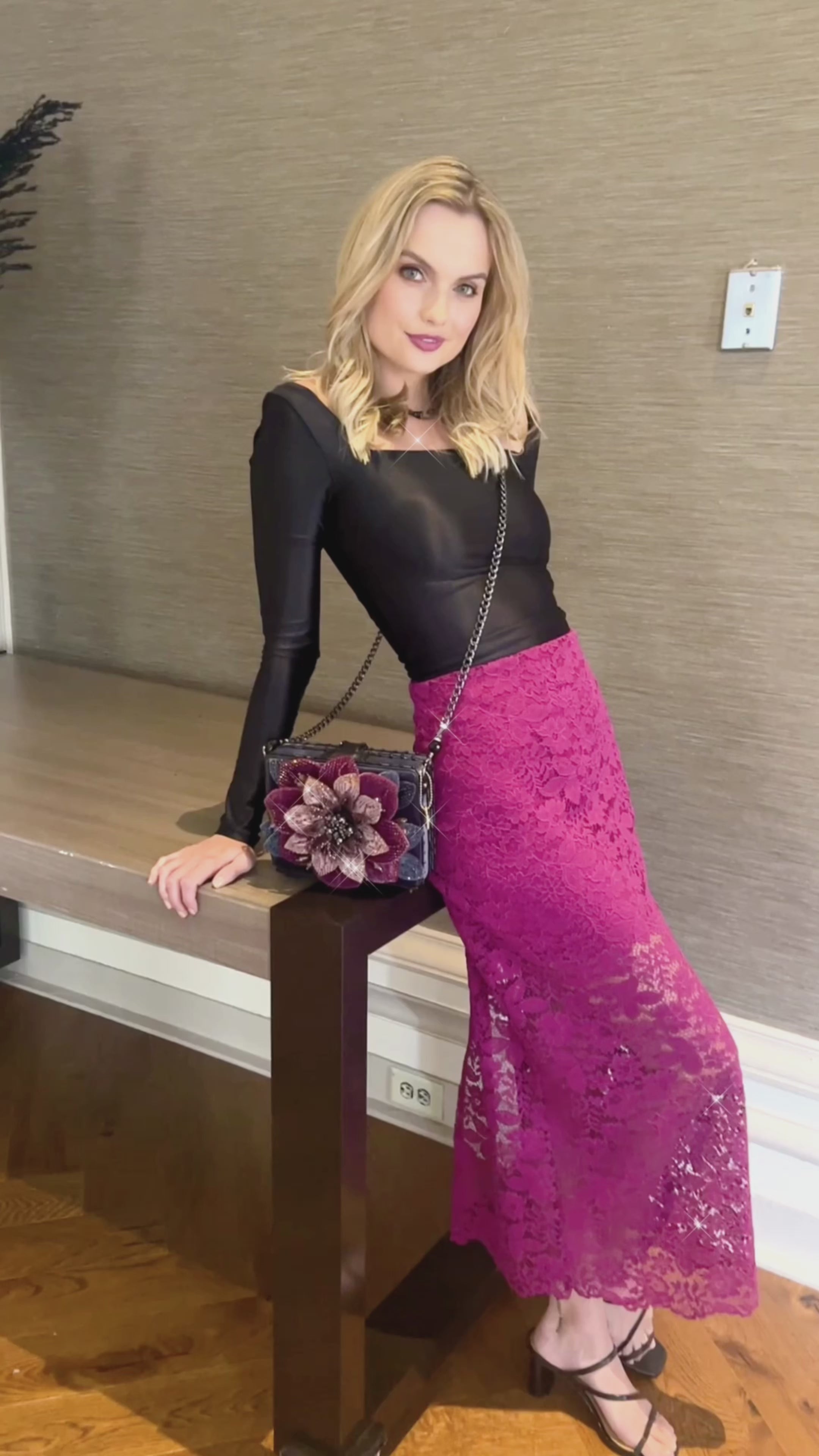 Video of model with Flower Power Handbag