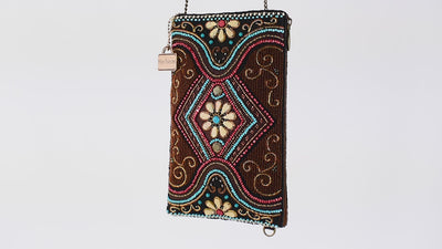 Tapestry Beaded Crossbody Phone Bag video