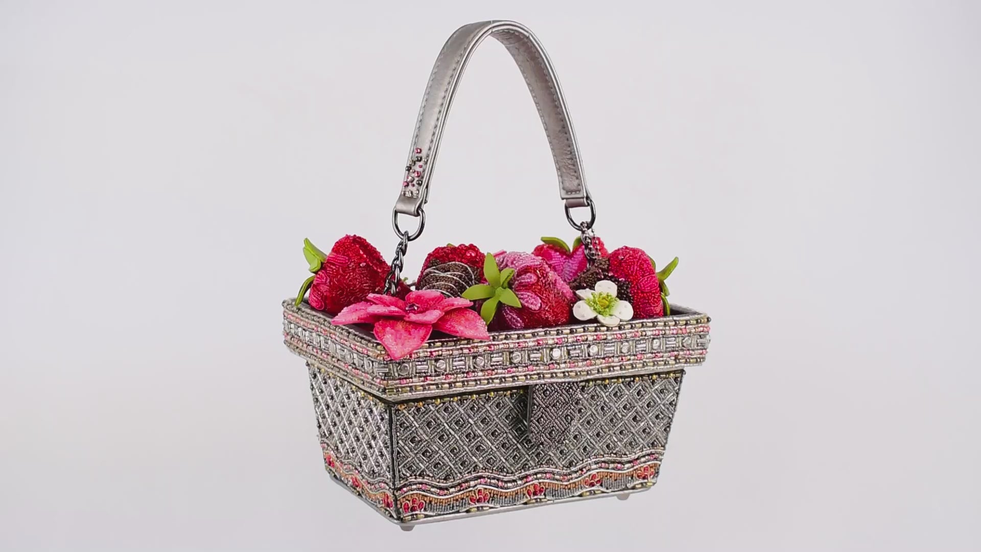 Berry Beautiful Beaded Strawberry Basket Top Handle Bag Purse Video