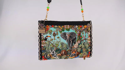 Wild Kingdom Beaded Animal Jungle Theme Crossbody Handbag Purse Video