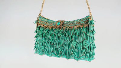 Shimmy Beaded Western Fringe Crossbody Clutch Handbag Purse Video