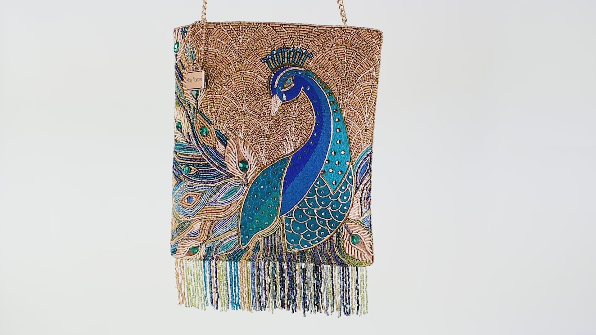 Peacock Feather beaded handbag video