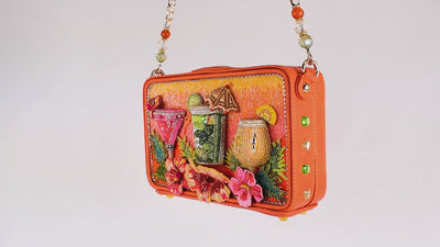 Relax and Rewind Beaded Tropical Cocktails Shoulder Handbag Purse video