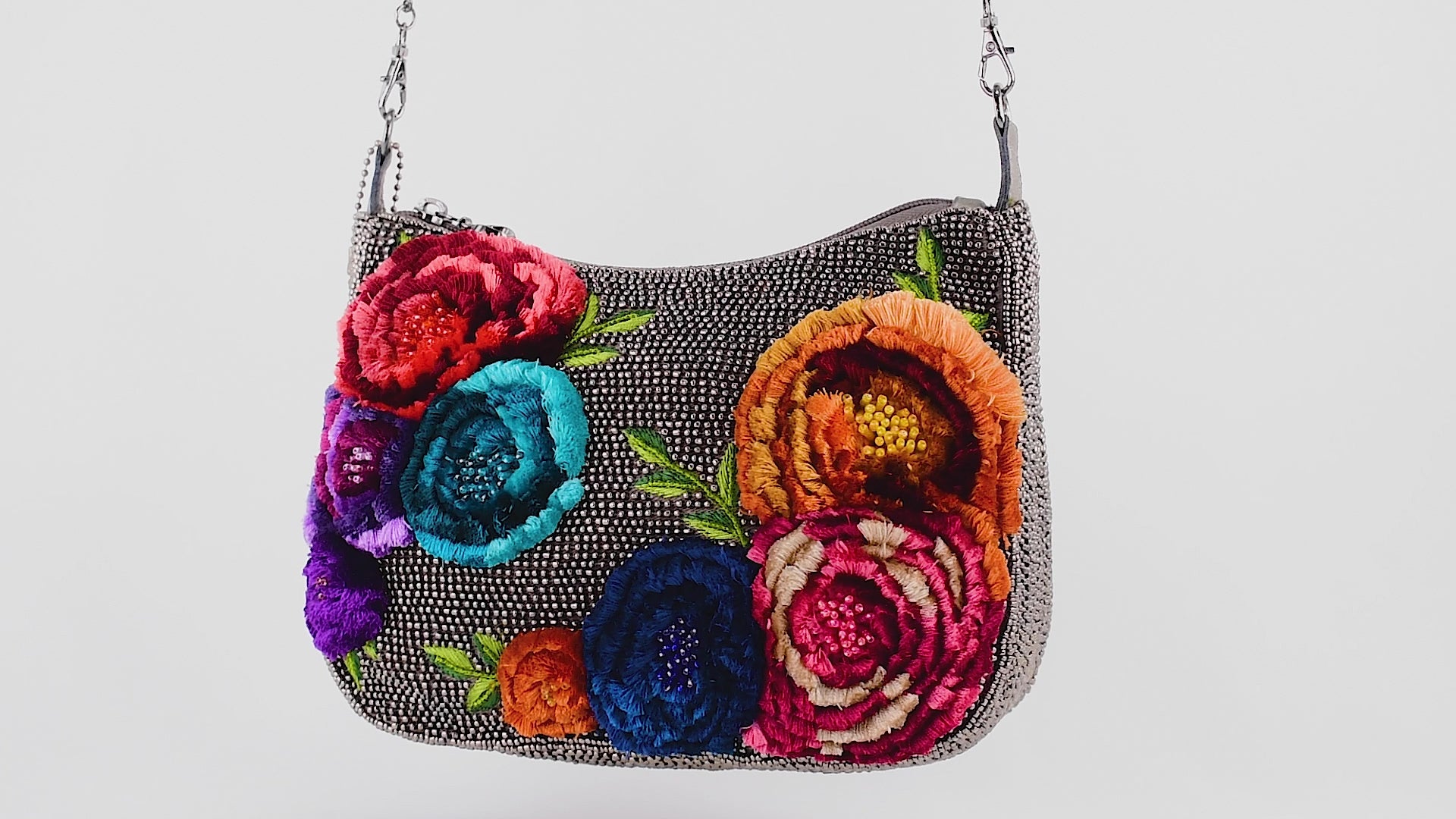 Plush Petals Beaded Crossbody Handbag Video