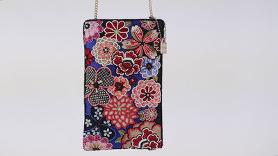 Ambrosia Beaded & Embroidered Crossbody Phone Bag Video with bag slowly turning