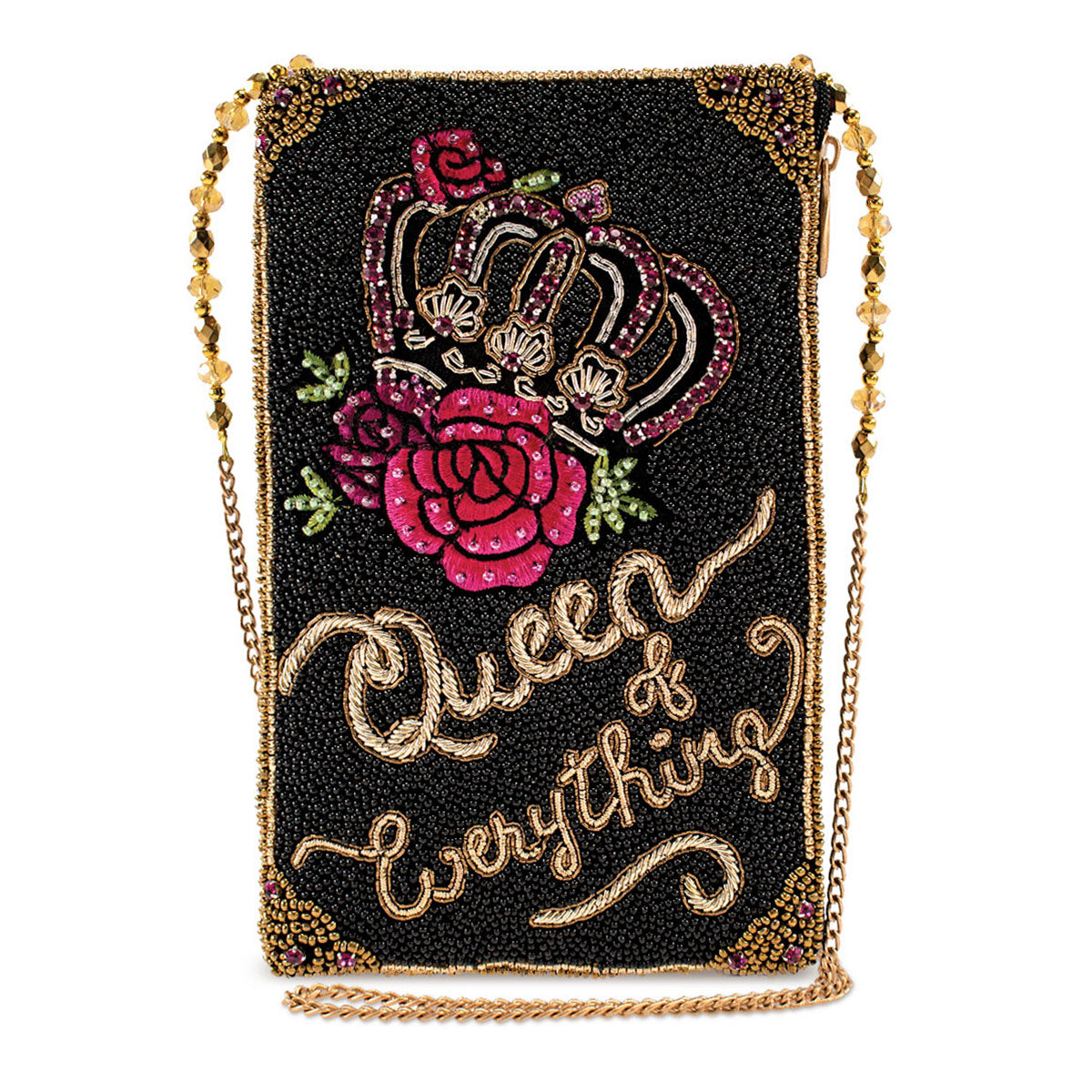 Queen of Everything Beaded Crossbody Phone Bag