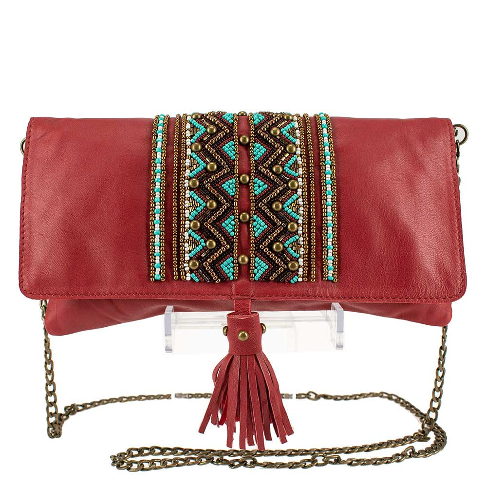 Red Leather Crossbody Clutch ’One of a Kind’ - One Kind