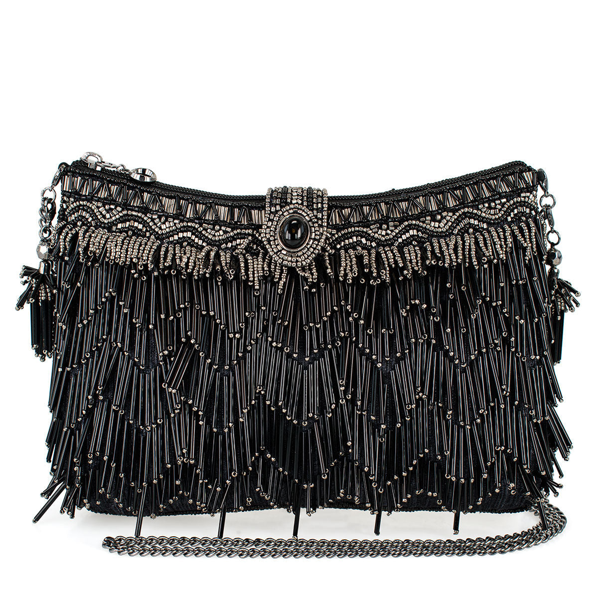 Shimmy Black Crossbody Handbag beaded - 1