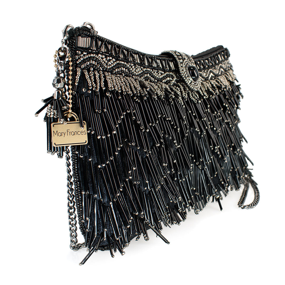 Shimmy Black Crossbody Handbag beaded - 3