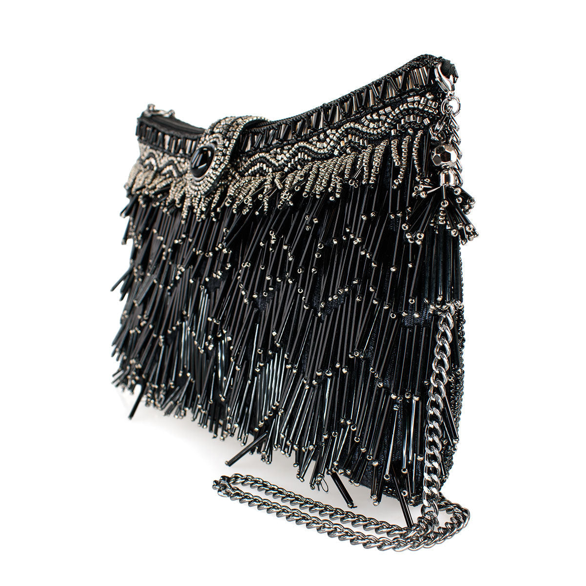 Shimmy Black Crossbody Handbag beaded - 4