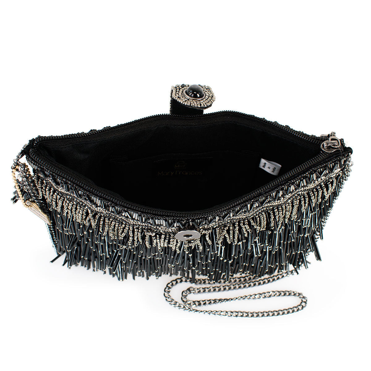 Shimmy Black Crossbody Handbag beaded - 5