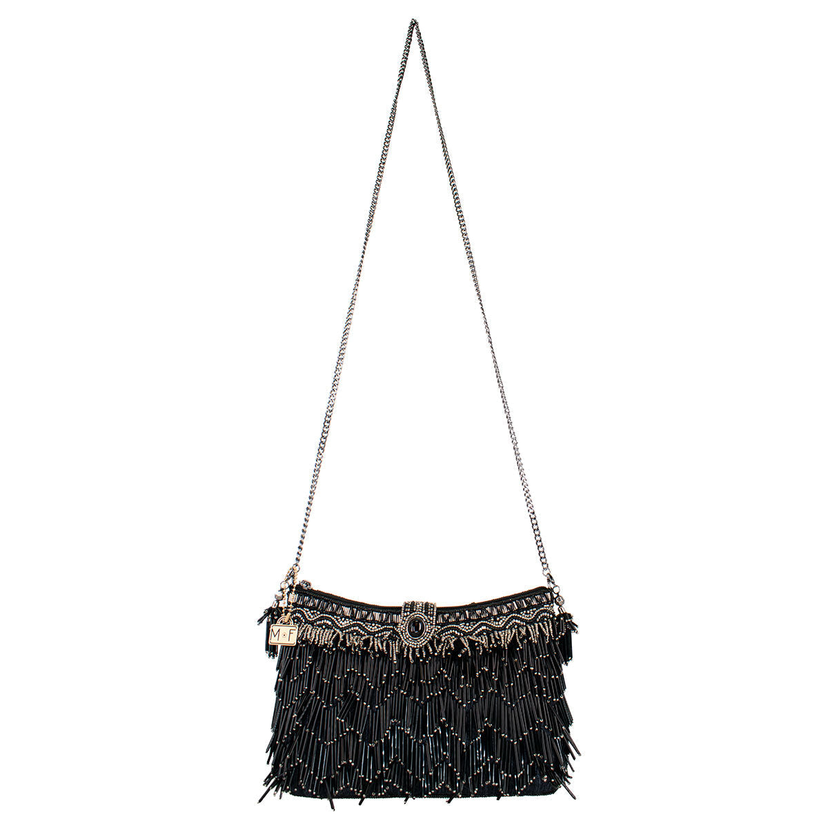 Shimmy Black Crossbody Handbag beaded - 6