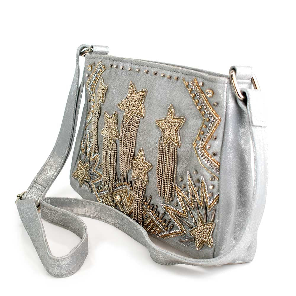 Silver Streak Crossbody Handbag