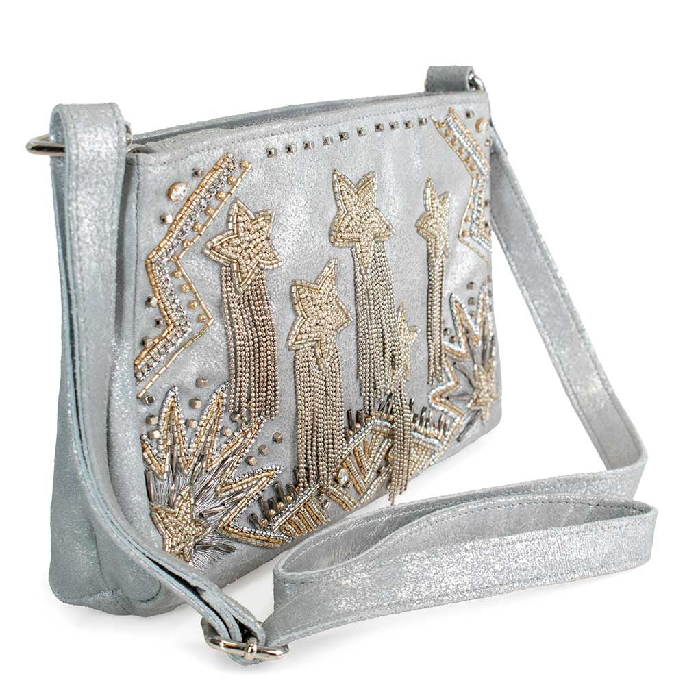 Silver Streak Crossbody Handbag