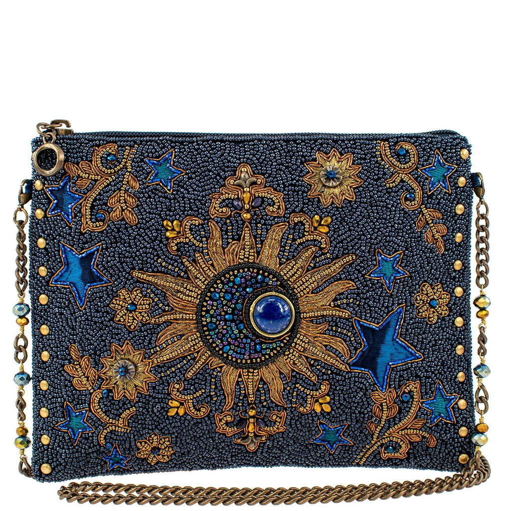 Golden Blue Eye Clutch + Removable Strap