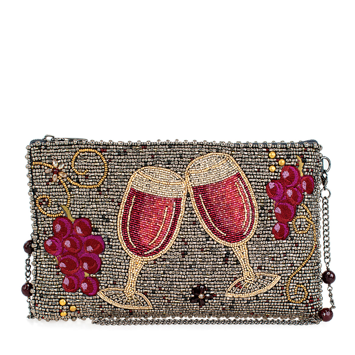 Wine Tasting Beaded Crossbody Phone Bag