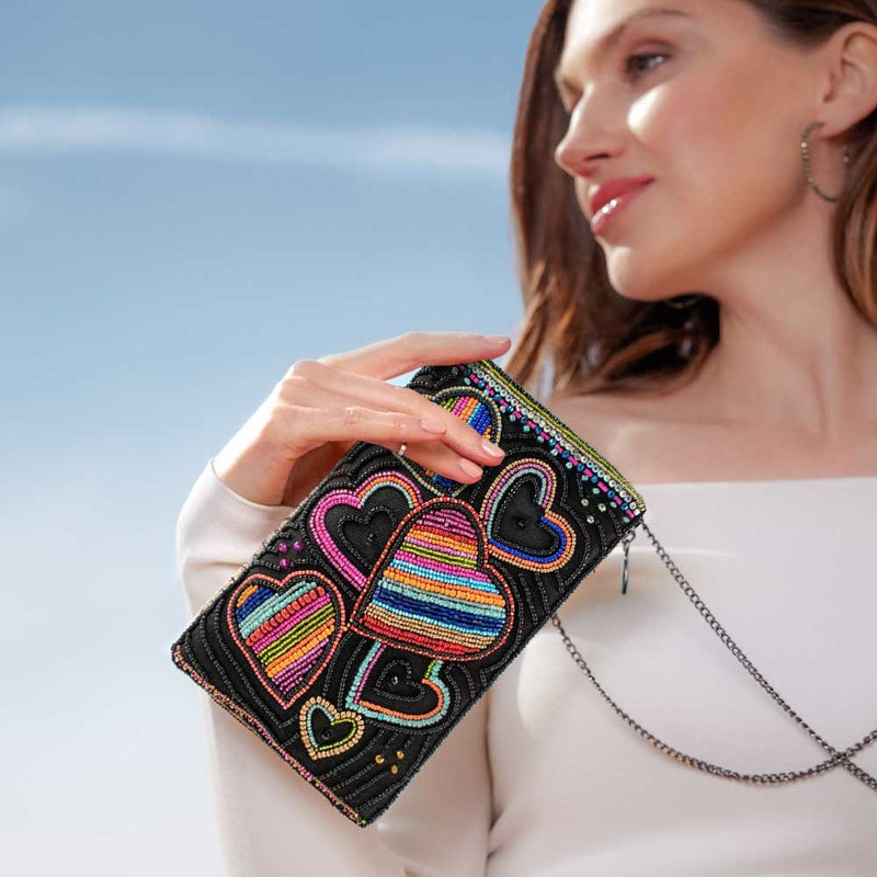 Heart Burst Beaded Crossbody Phone Bag - Mary Frances – Mary Frances  Accessories