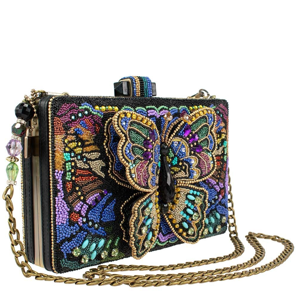 Batik Butterfly Leather Shoulder Bag from Java - Queen of Flowers | NOVICA