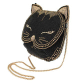 Whiskers Beaded Cat Crossbody Handbag - Mary Frances
